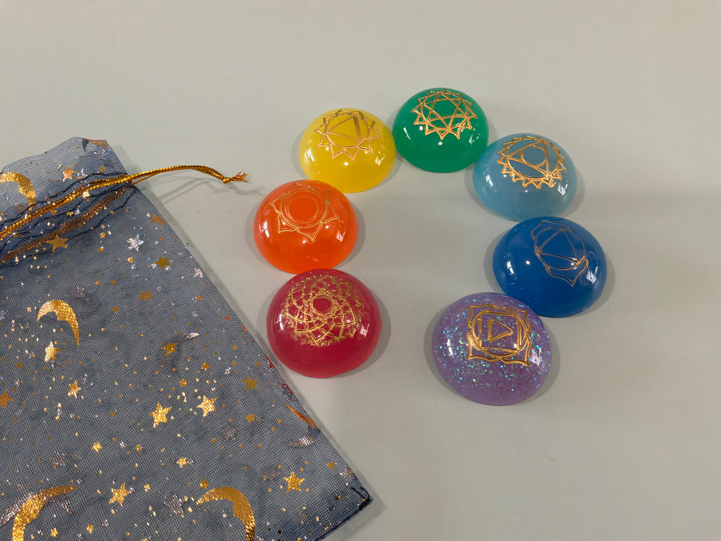 Colorful Acrylic Resin Chakra Stones