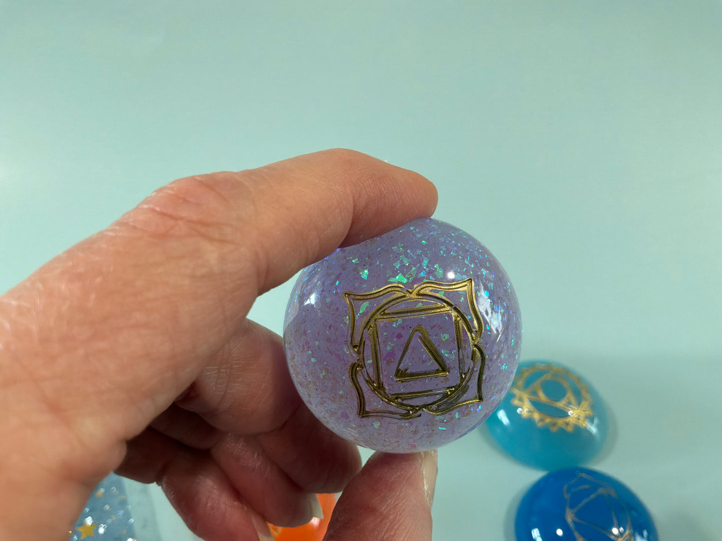 Colorful Acrylic Resin Chakra Stones