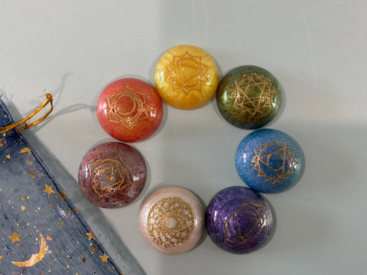 Colorful Acrylic Resin Chakra Stones
