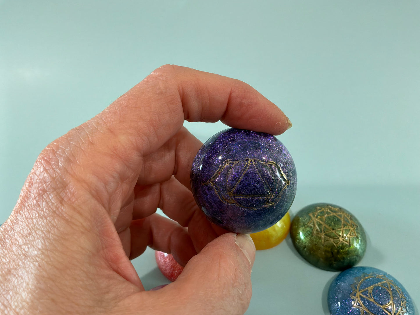 Colorful Acrylic Resin Chakra Stones