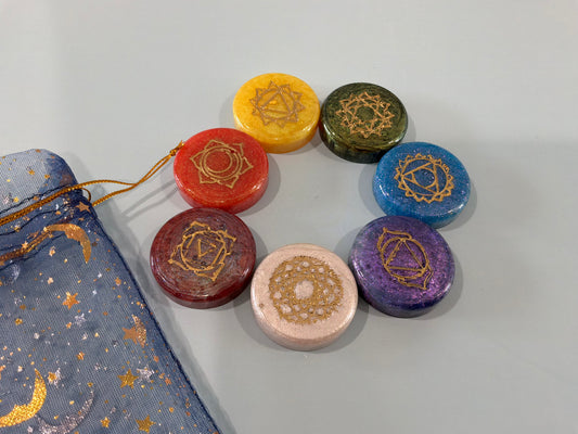 Colorful Acrylic Resin Chakra Stones