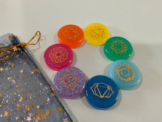 Colorful Acrylic Resin Chakra Stones