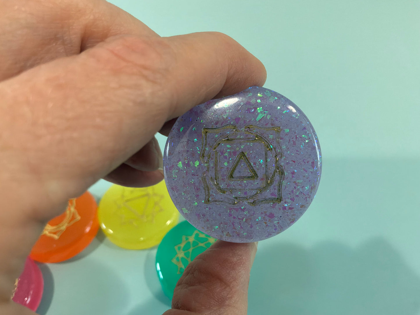 Colorful Acrylic Resin Chakra Stones