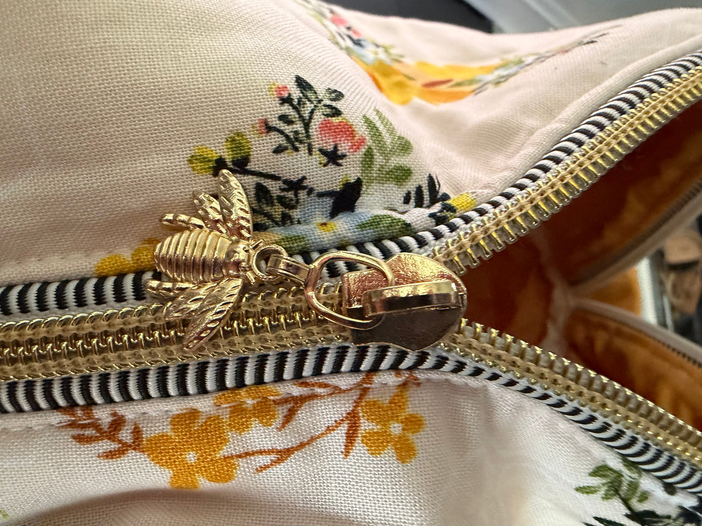 Large Bee and Honey Cosmetic Bag