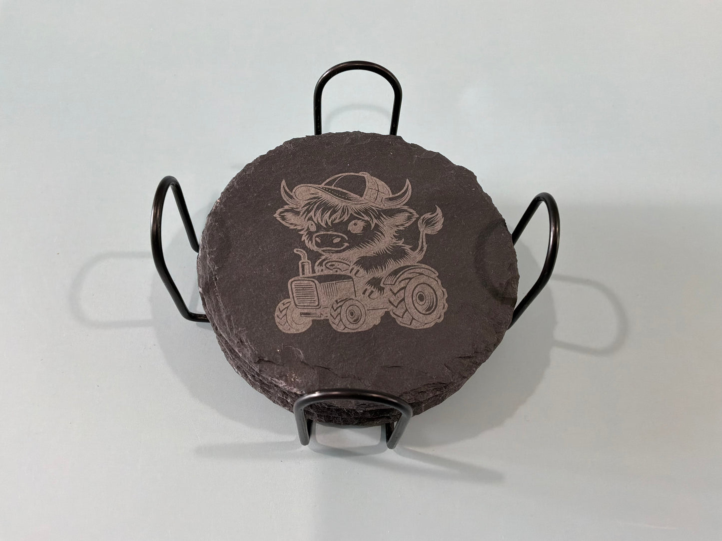 Cow on Tractor Coaster Set