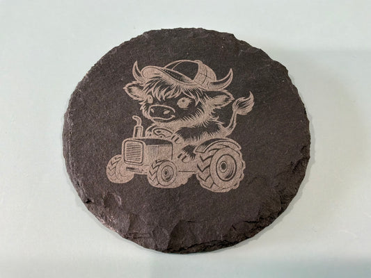 Cow on Tractor Coaster Set