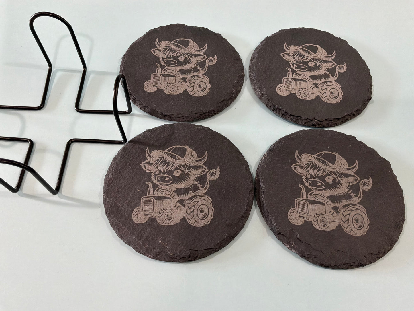 Cow on Tractor Coaster Set
