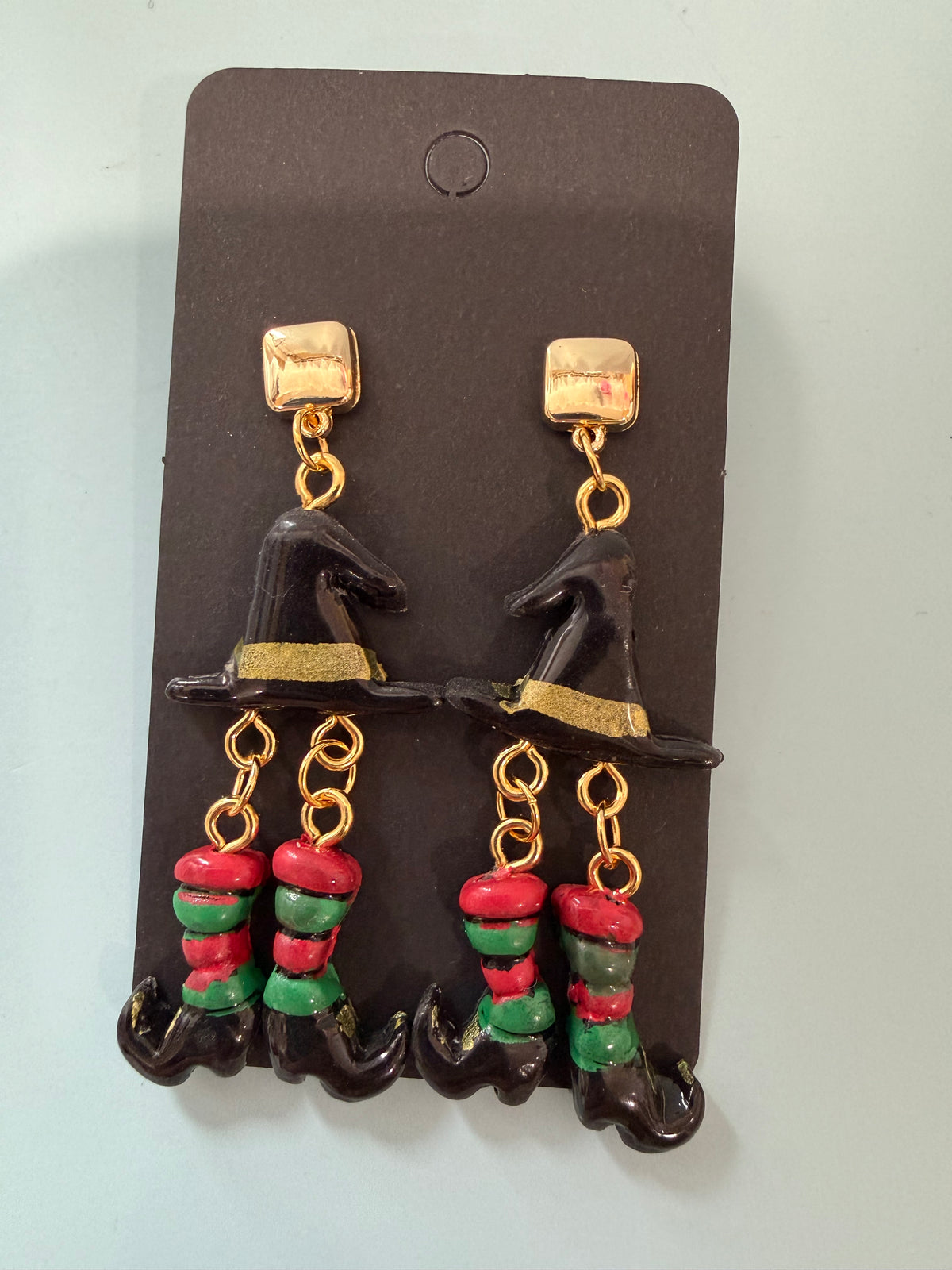 Witch Hat & Legs Earrings