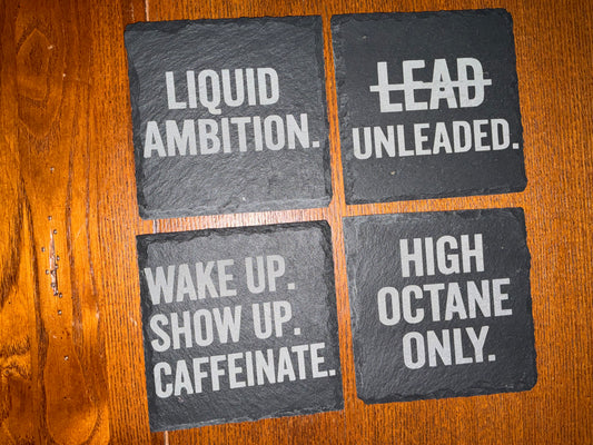 Slate Coasters, Square, Liquid Ambition