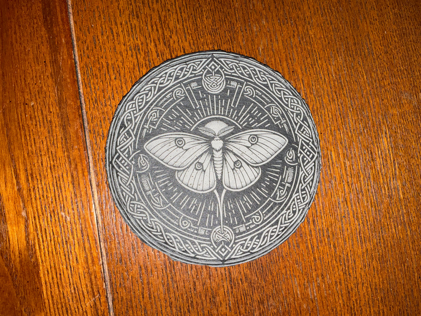 Slate Coasters, Round, Luna Moth