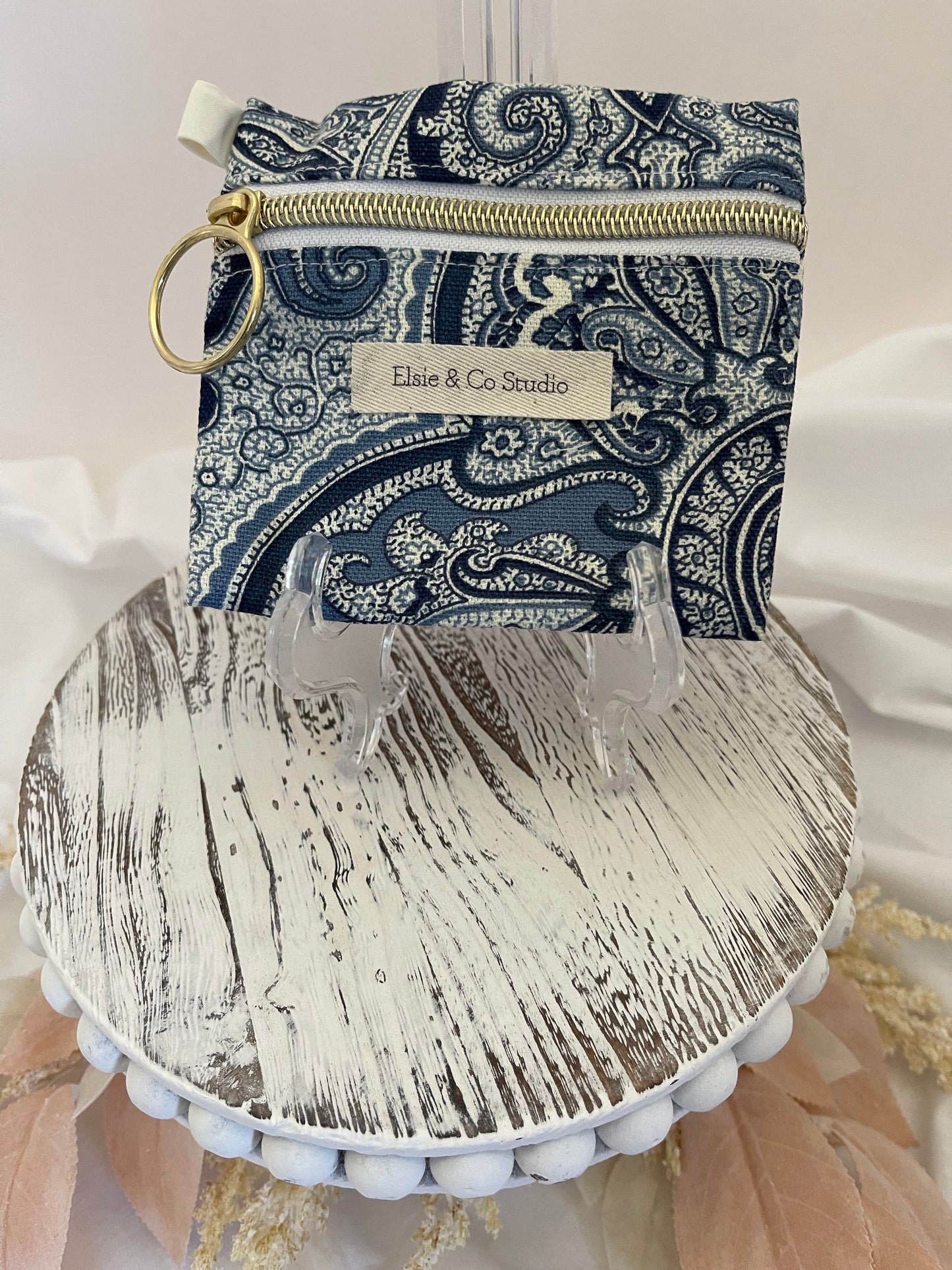 Blue Paisley Wristlet Wallet