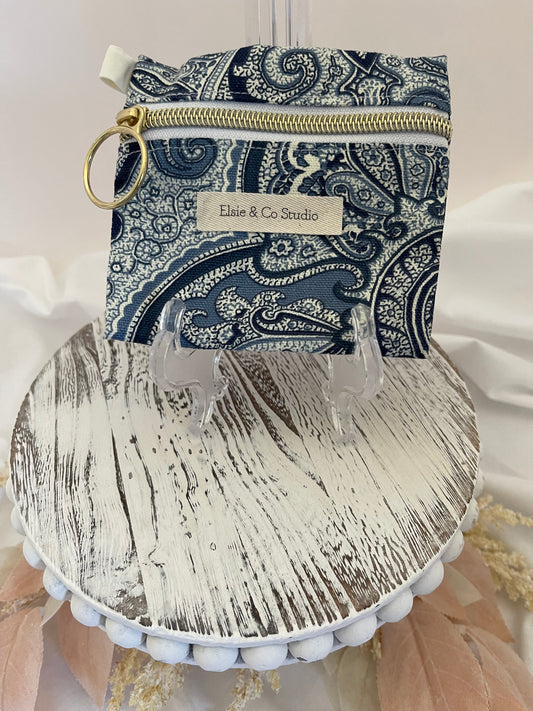 Blue Paisley Wristlet Wallet