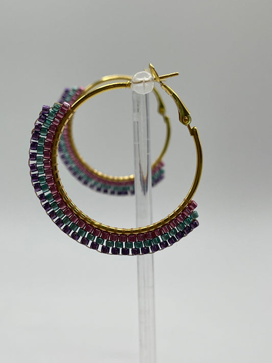 Beaded Hoop Earrings