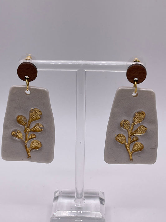 Wood & Polymer Clay Nature Earrings 2