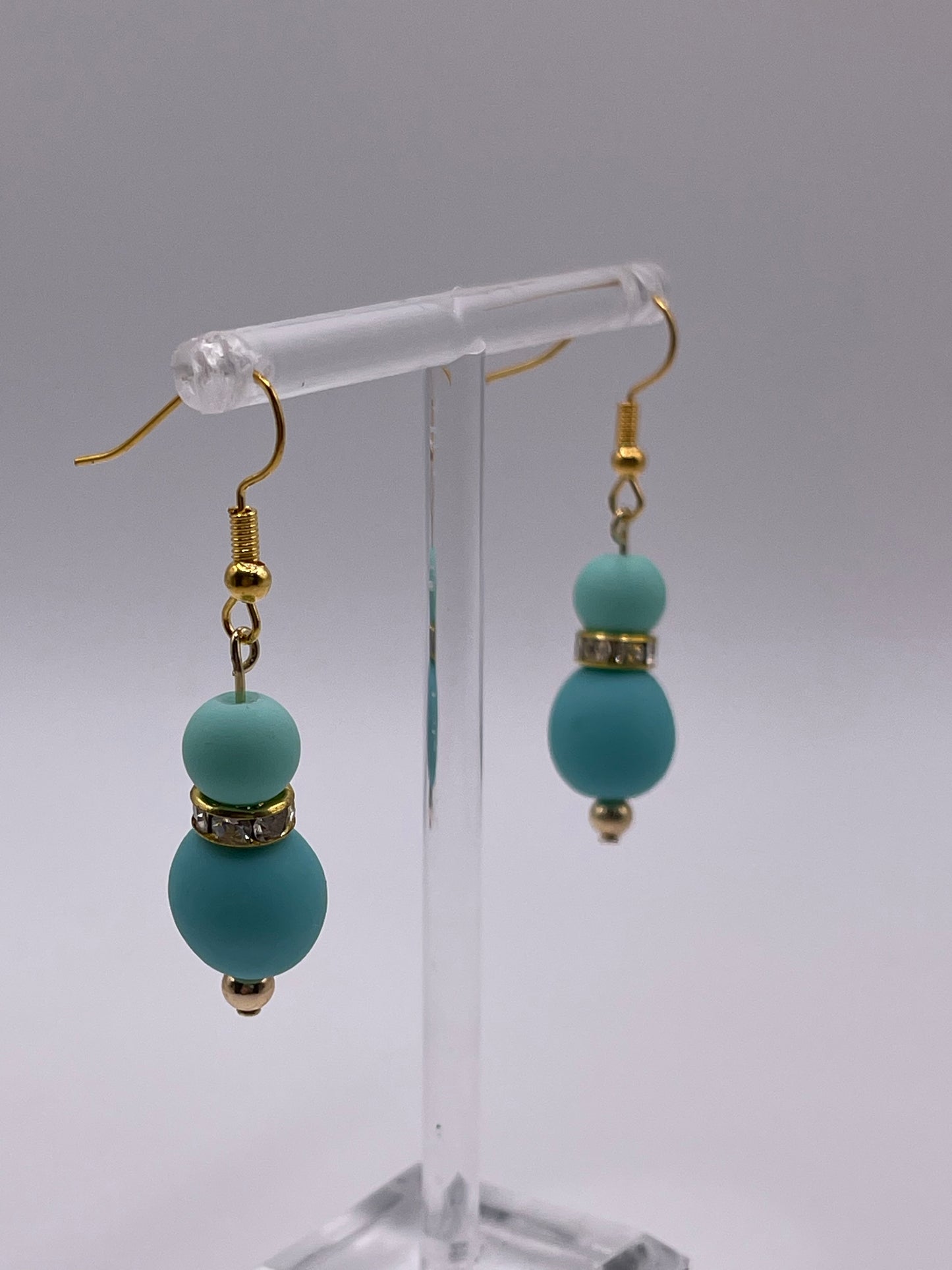 Turquoise Colored Polymer Clay Earrings