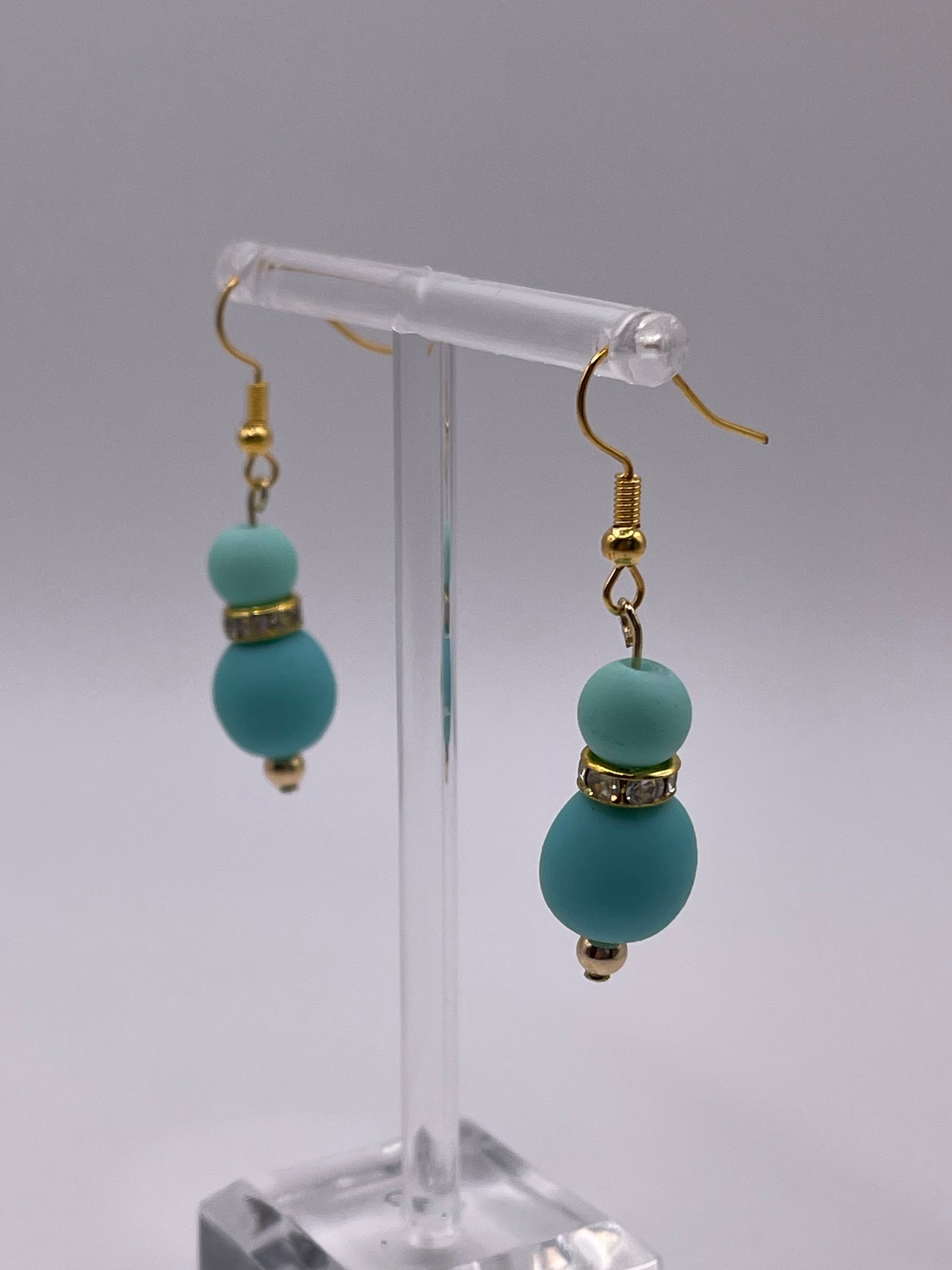 Turquoise Colored Polymer Clay Earrings