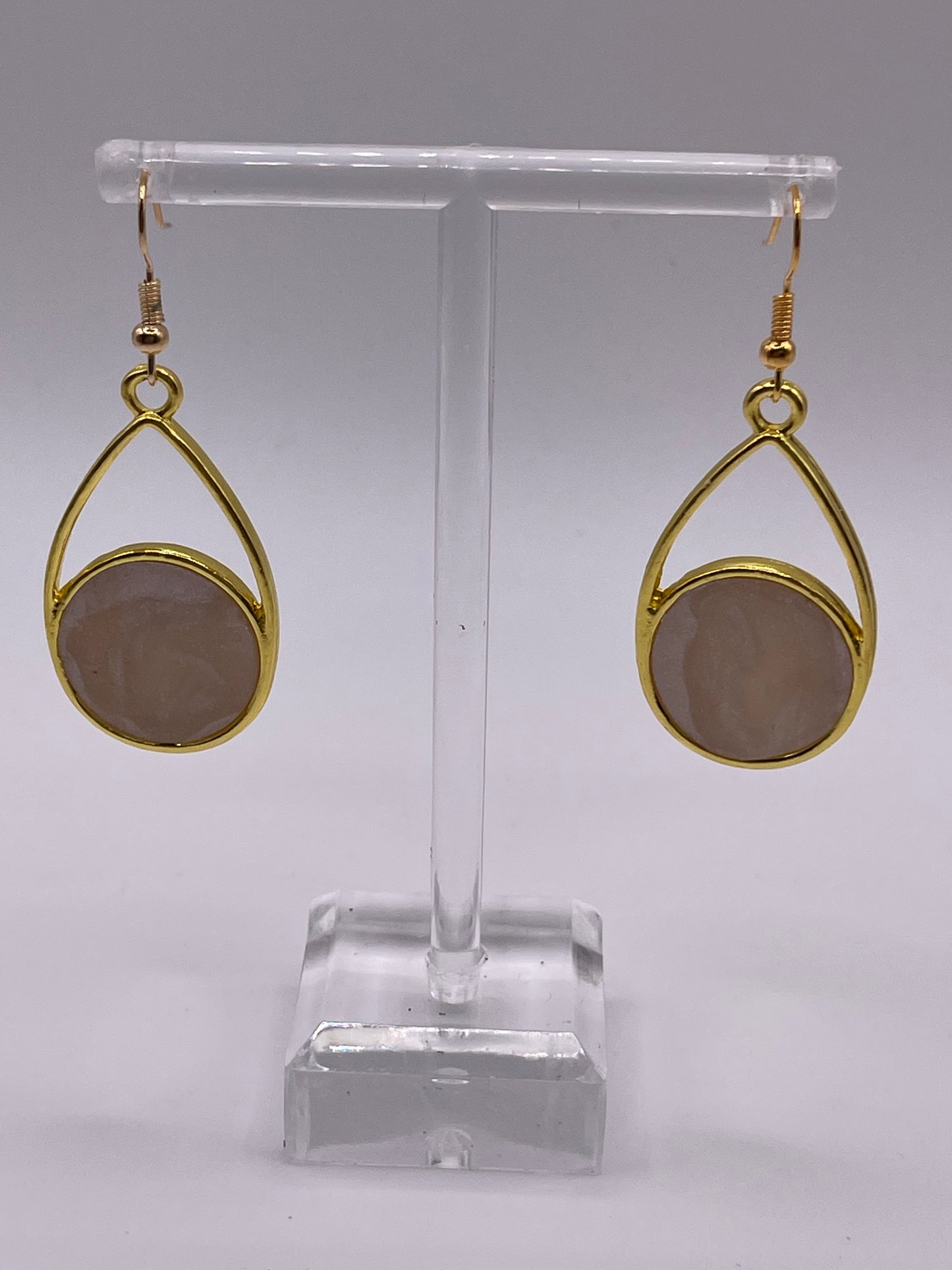 Polymer Clay Circle Drop Inlay Earrings