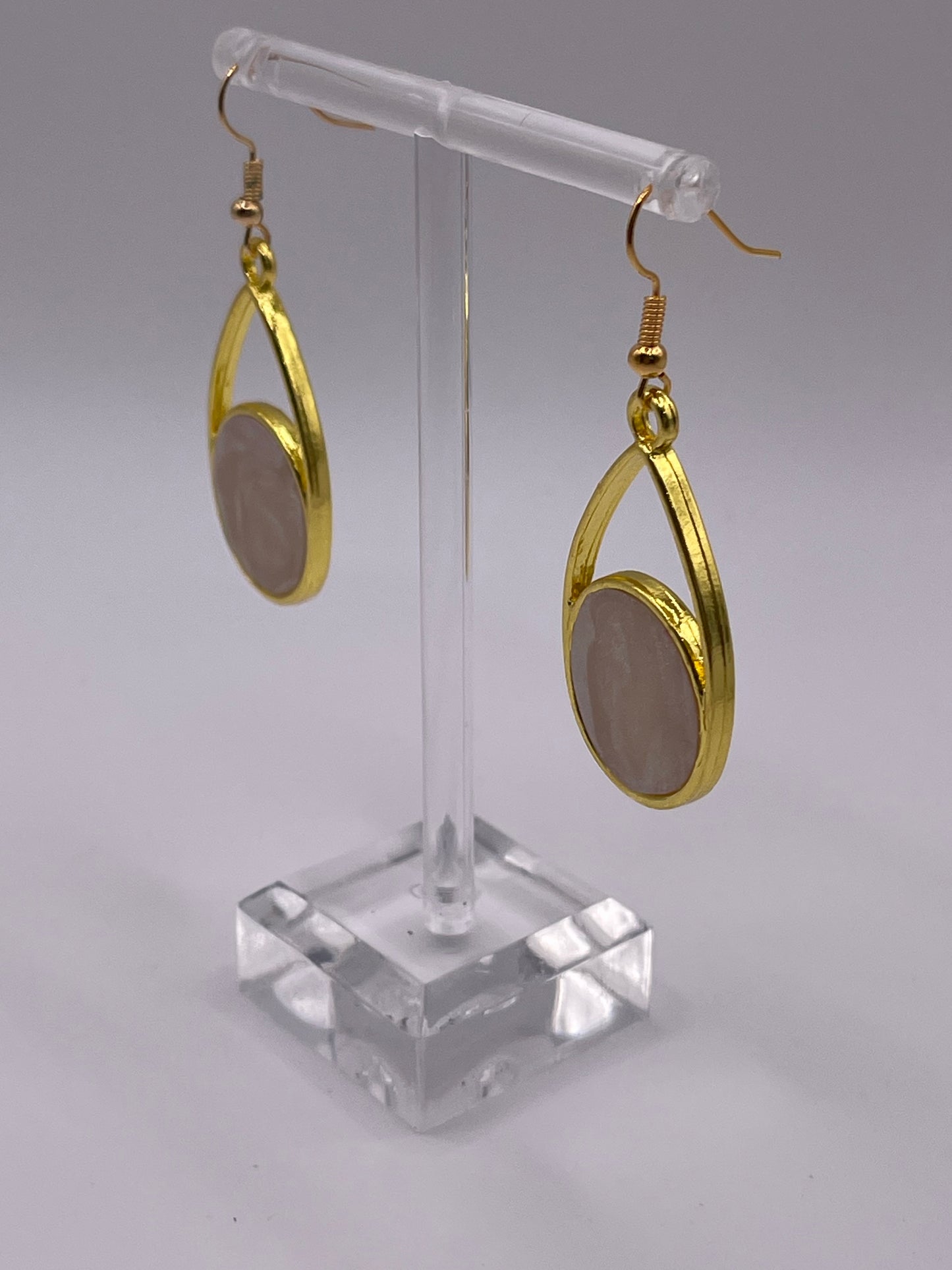Polymer Clay Circle Drop Inlay Earrings