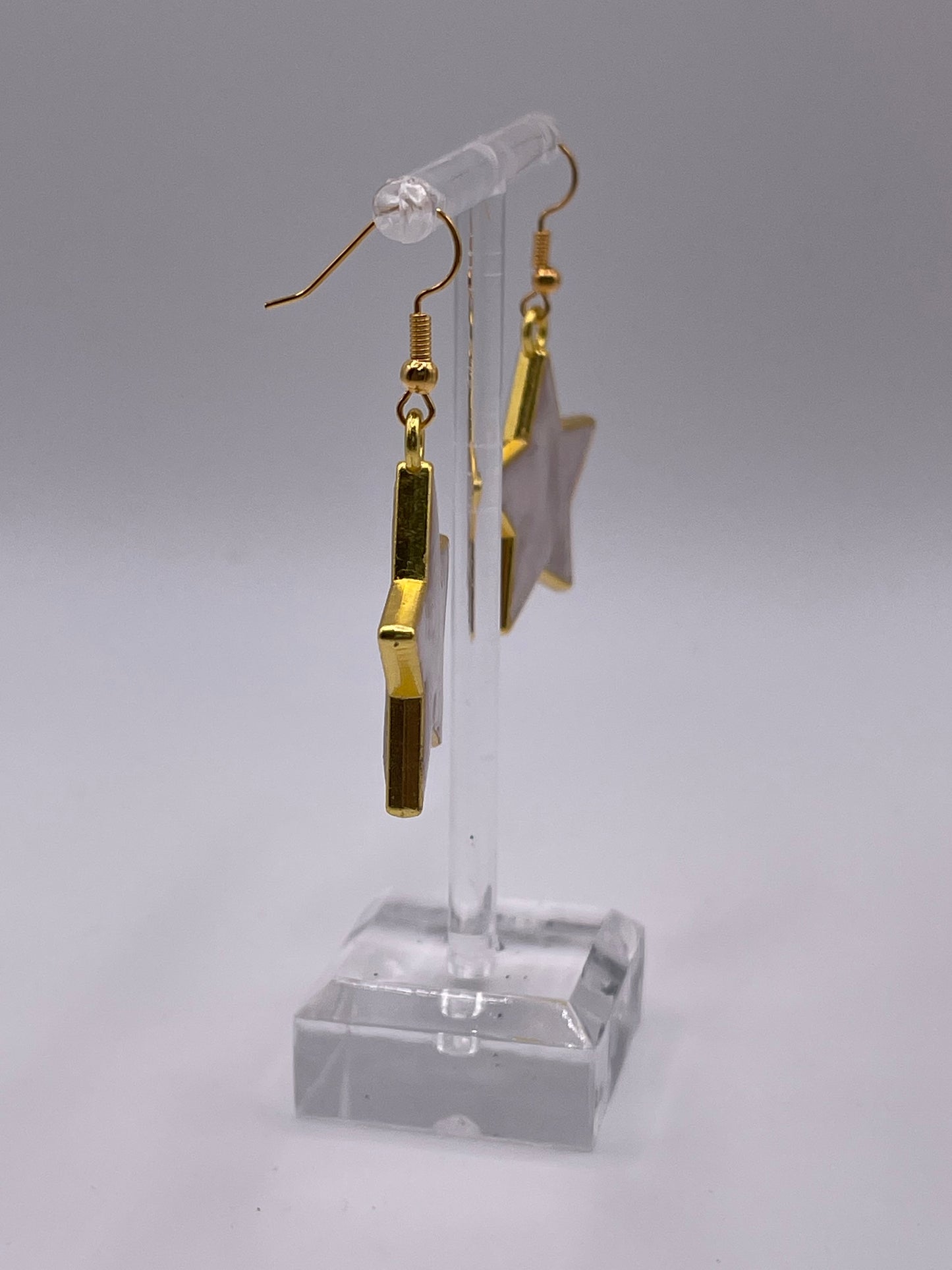 Polymer Clay Inlay Star Earrings
