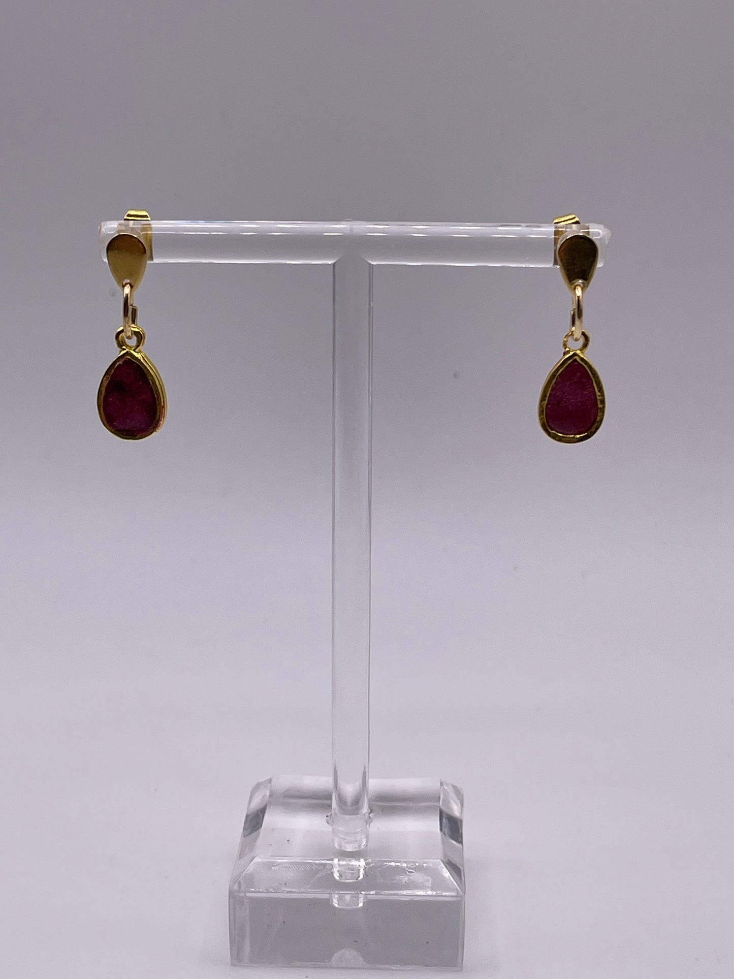 Petite Dangle Inlay Teardrop Earrings