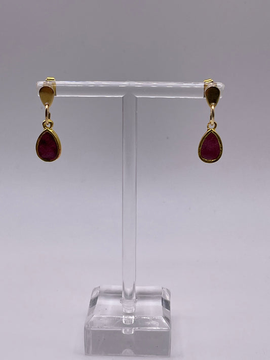 Petite Dangle Inlay Teardrop Earrings