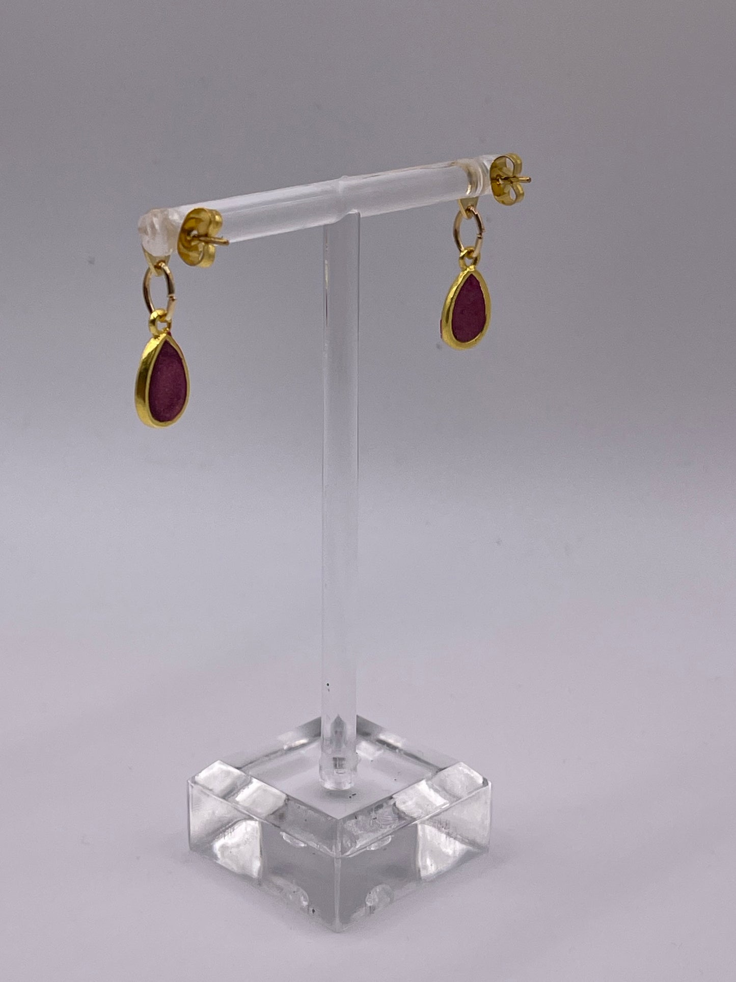 Petite Dangle Inlay Teardrop Earrings