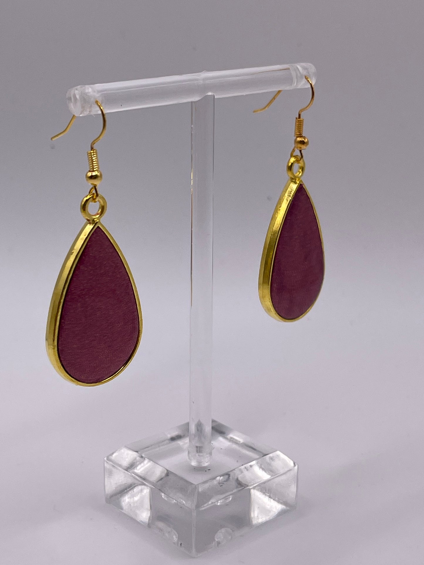 Polymer Clay Inlay Large Teardrop Dangle Earrings