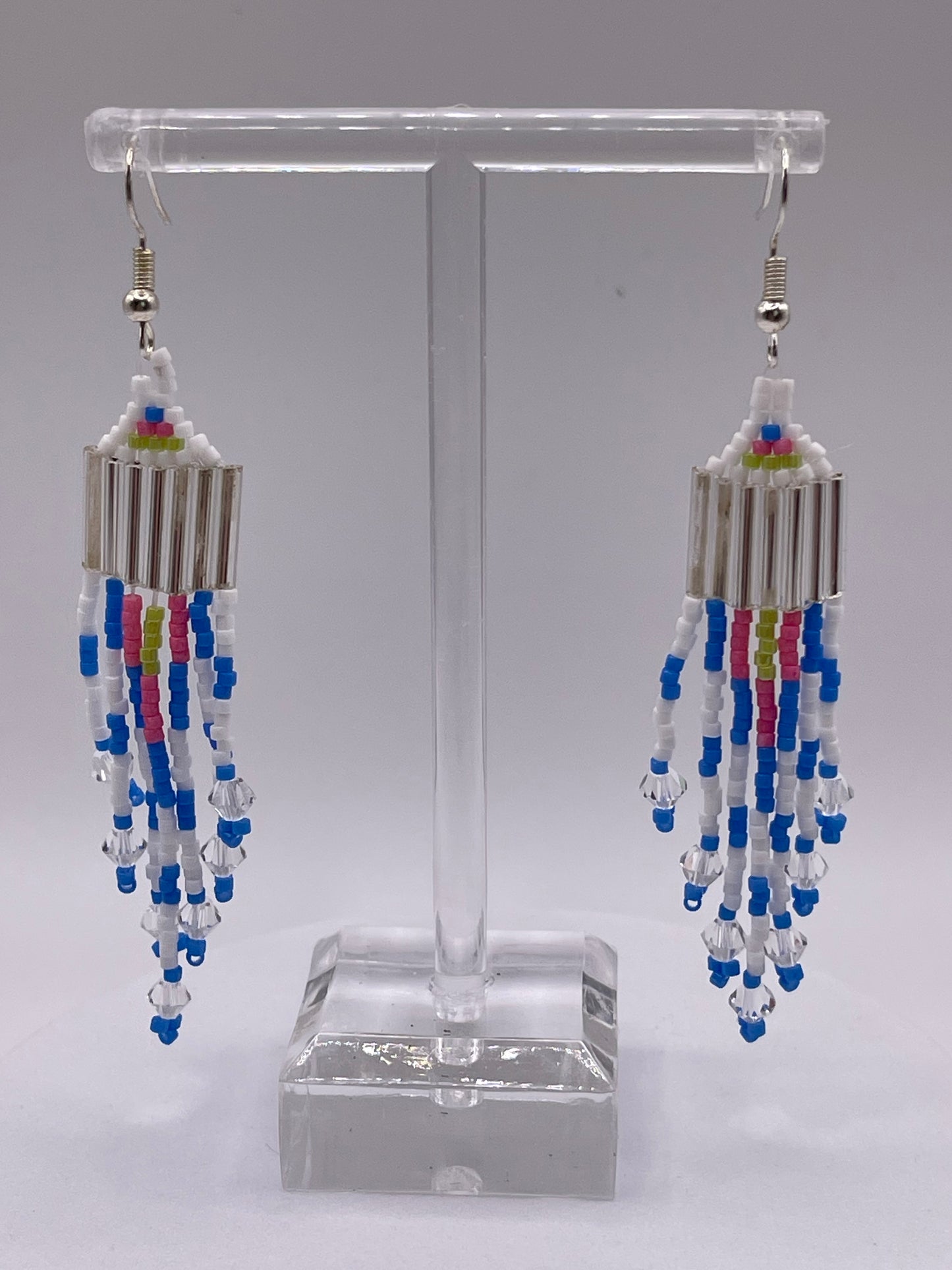 Fringed beaded earrings