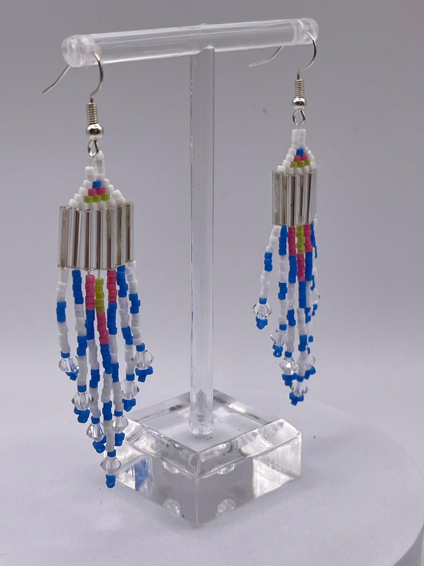 Fringed beaded earrings