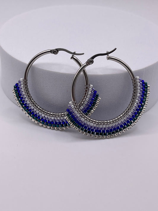 Beaded Hoop Earring