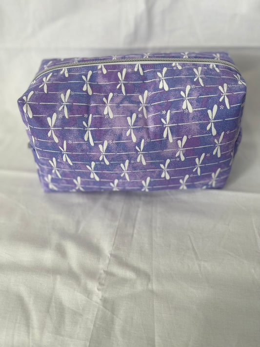 Large Purple Dragonfly Cosmetic Bag