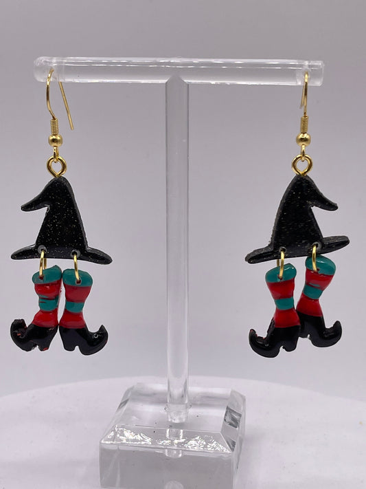 Witch Hat & Legs Earrings