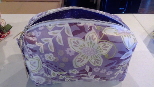 Large Purple Paisley Cosmetic Bag