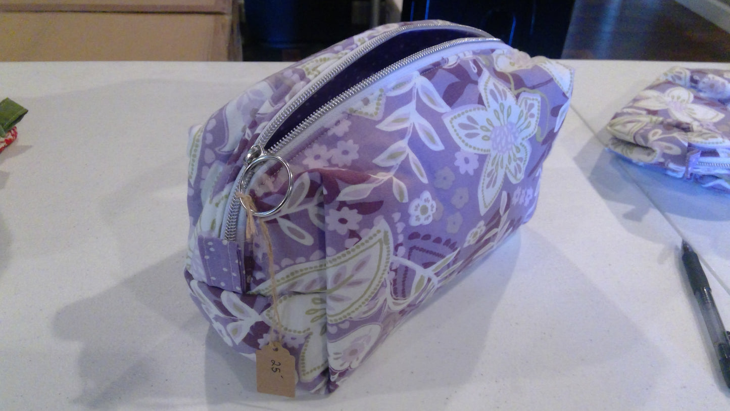 Large Purple Paisley Cosmetic Bag