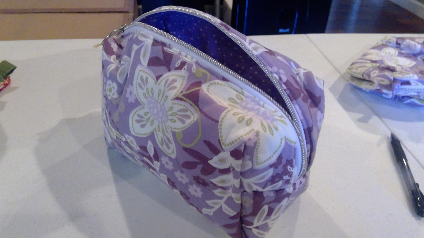 Large Purple Paisley Cosmetic Bag