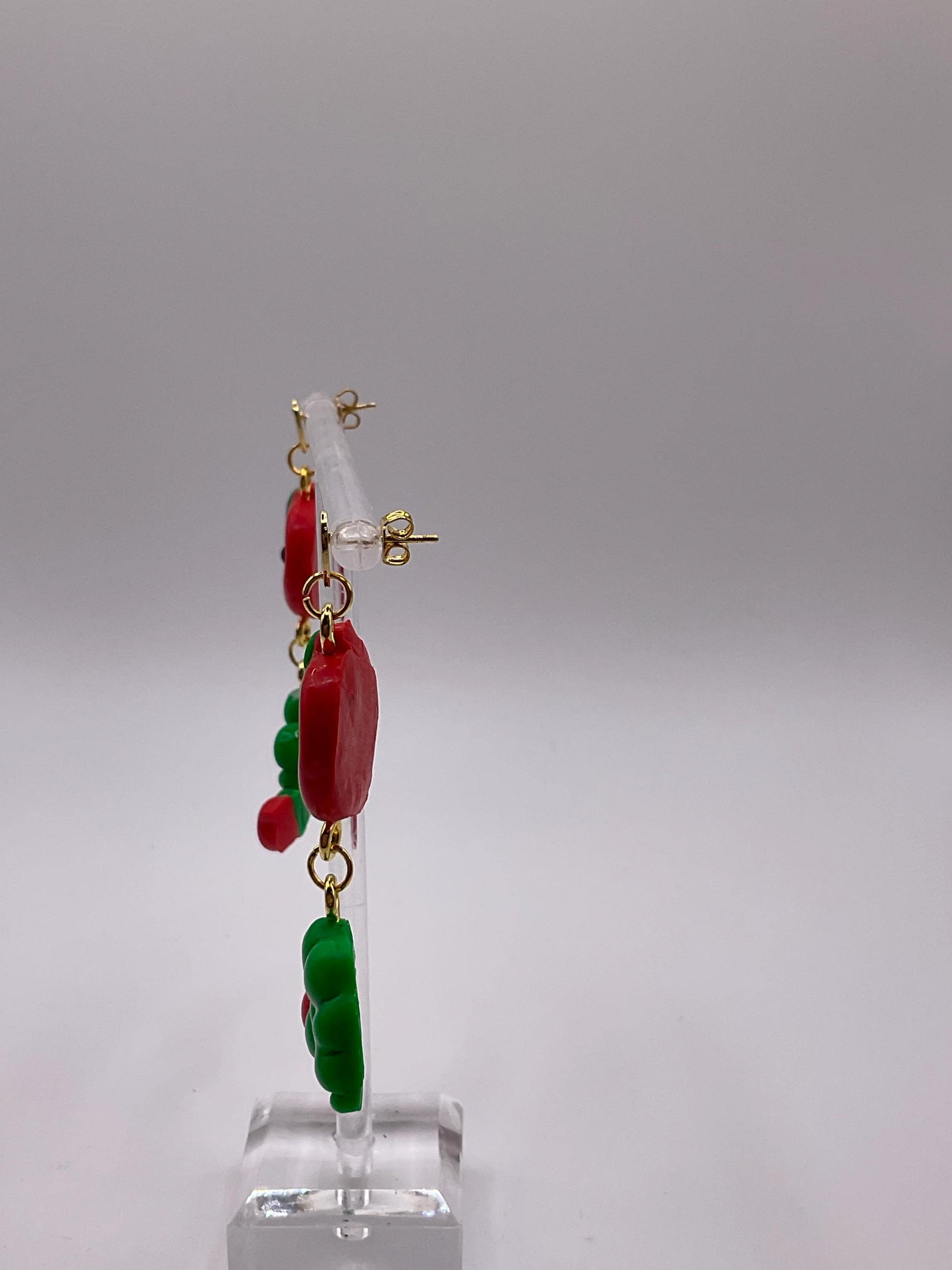 Lightweight Polymer Clay Hungry Caterpillar Inspired Dangle Earrings