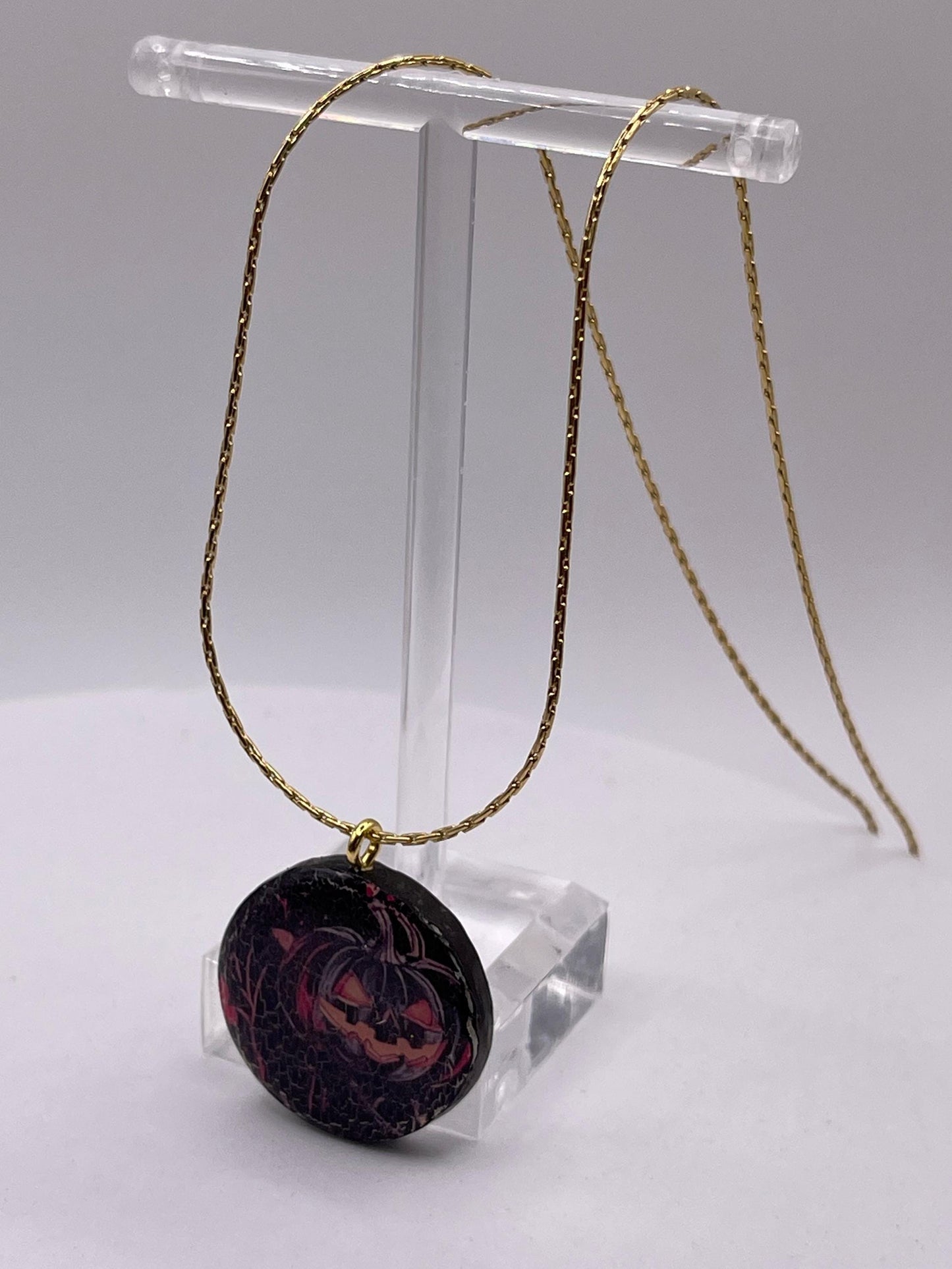 Jack O' Lantern Pendant Necklace