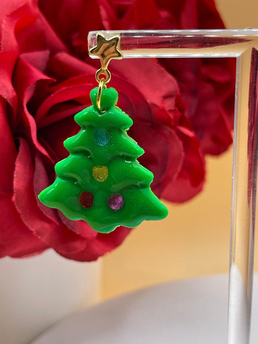 Christmas Tree Dangle Earrings