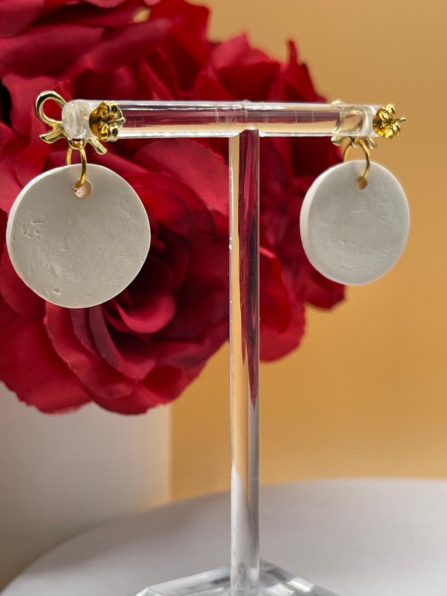 Pink Bow Dangle Earrings