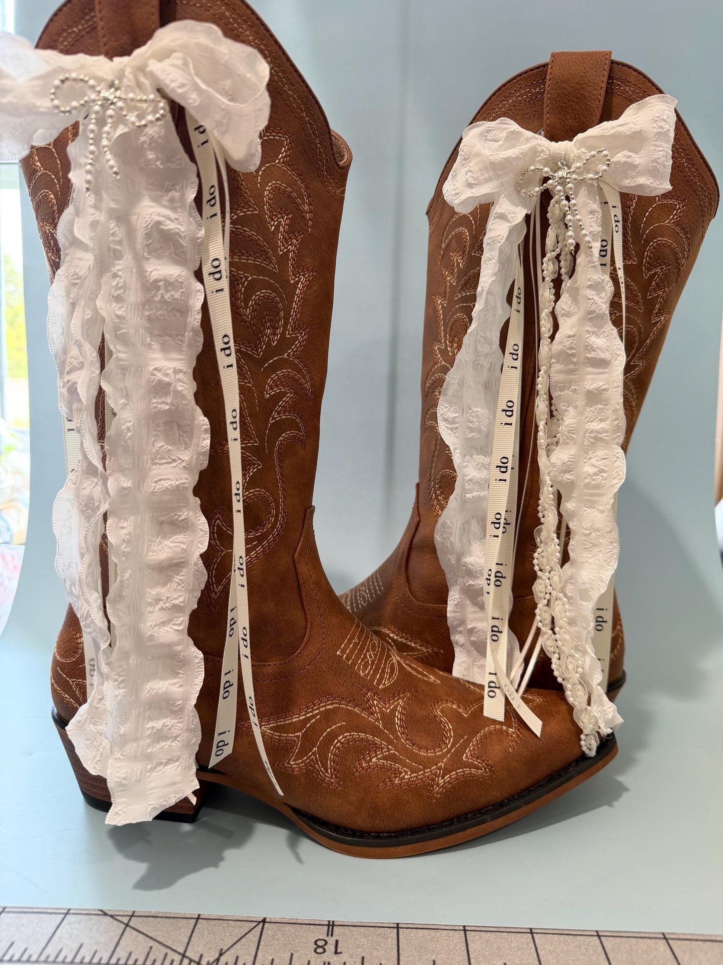 Boot Bows, Country Wedding Boot Ribbons, Western Wear Accessory