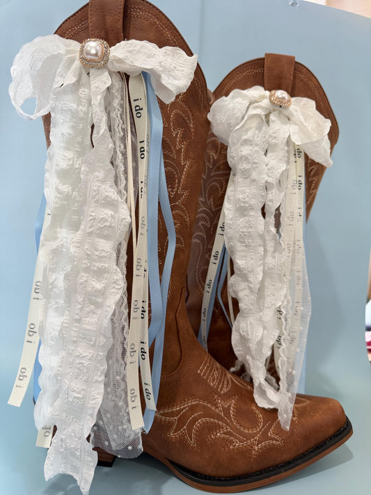 Boot Bows, Country Wedding Boot Ribbons, Western Wear Accessory