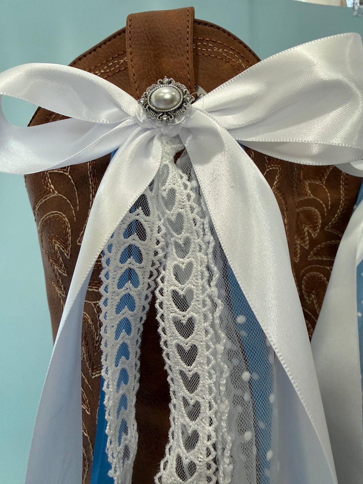 Boot Bows, Country Wedding Boot Ribbons, Western Wear Accessory